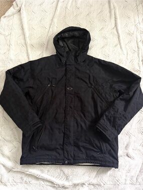 Oakley Thinsulate Insulated Technical Ski Jacket Mens XL Black Loose Fit 411190